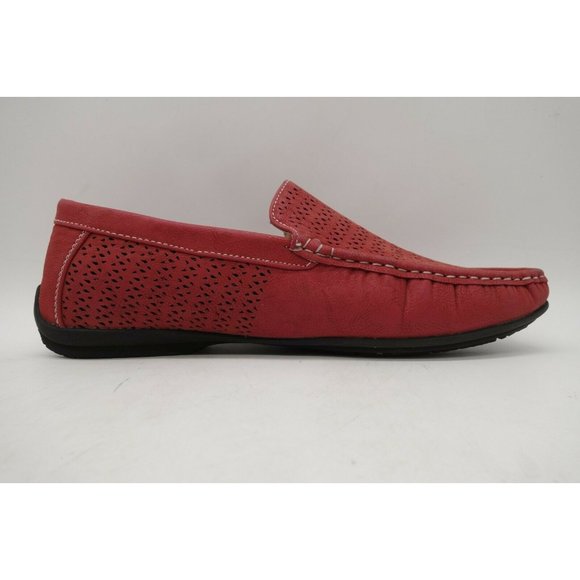 Stacy Adams Red Perforated Casual Slip On Driving Loafers Shoes Mens 9 M main image 4